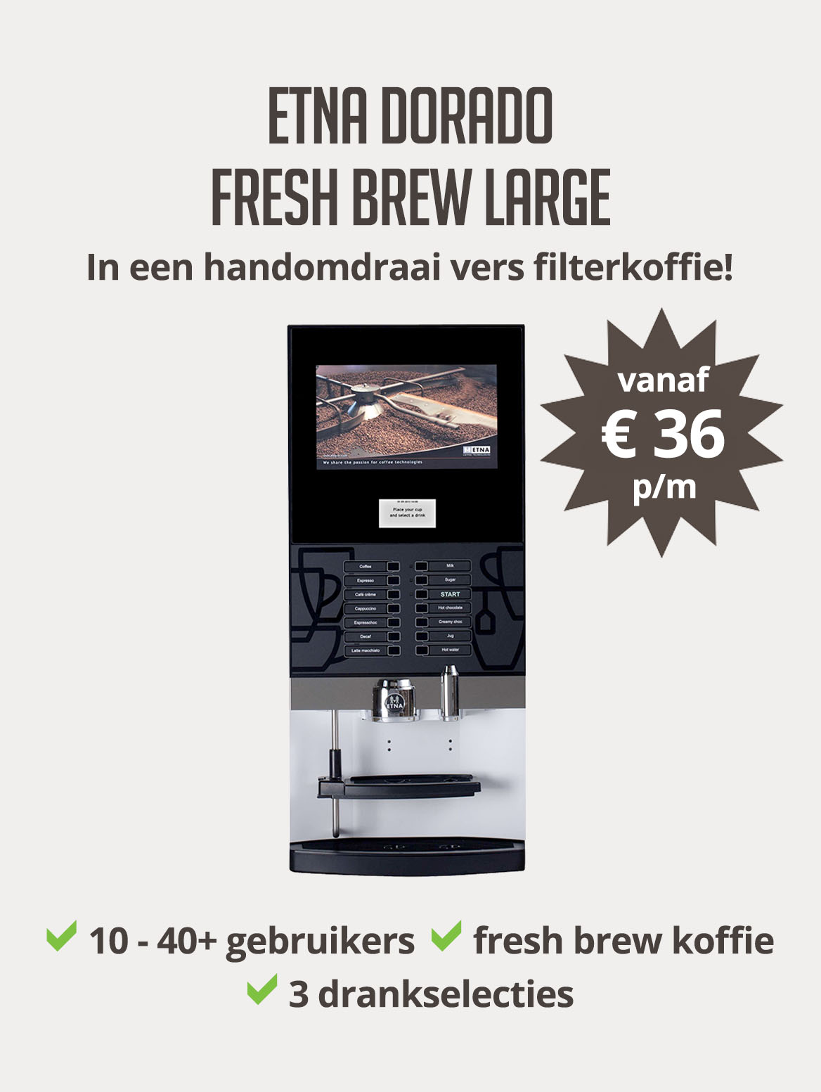 Fresh Brew koffieautomaat voor op het werk | Coffee@Work